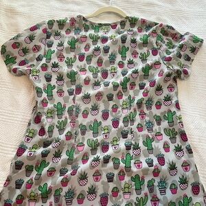 Cactus Print scrub top